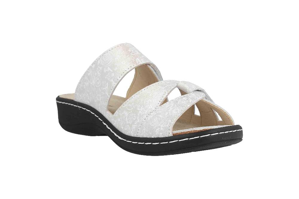 Hickersberger Pantoletten In Übergrößen Weiß 2840-8101 Große Damenschuhe