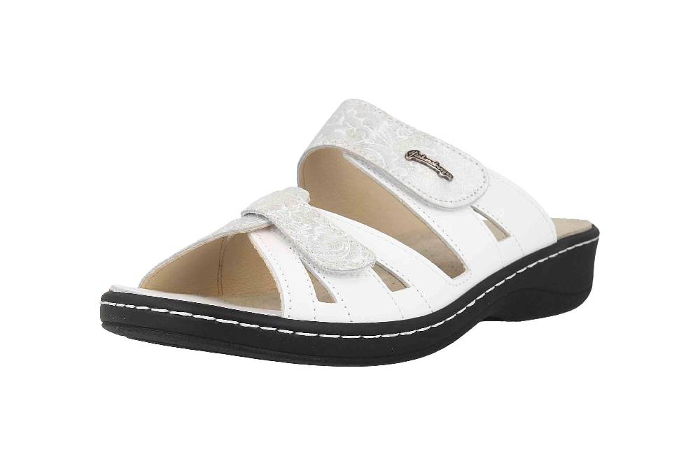 Hickersberger Pantoletten In Übergrößen Weiß 2840-8101 Große Damenschuhe