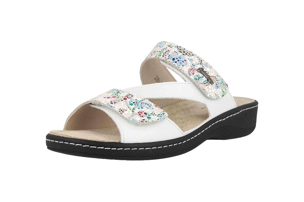 Hickersberger Pantoletten In Übergrößen Weiß 2846-8042 Große Damenschuhe