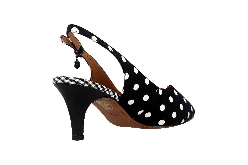 J.Reneé Pumps In Übergrößen Mehrfarbig Envizyn Black White Polka Dot Große Damenschuhe