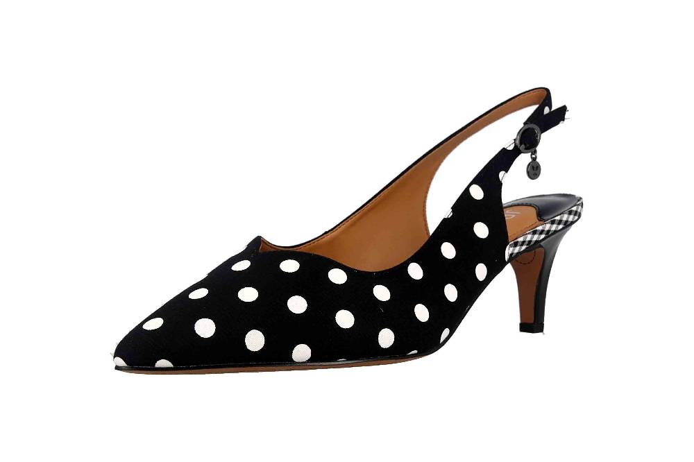 J.Reneé Pumps In Übergrößen Mehrfarbig Envizyn Black White Polka Dot Große Damenschuhe
