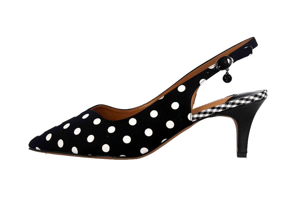 J.Reneé Pumps in Übergrößen Mehrfarbig Envizyn Black White Polka Dot große Damenschuhe