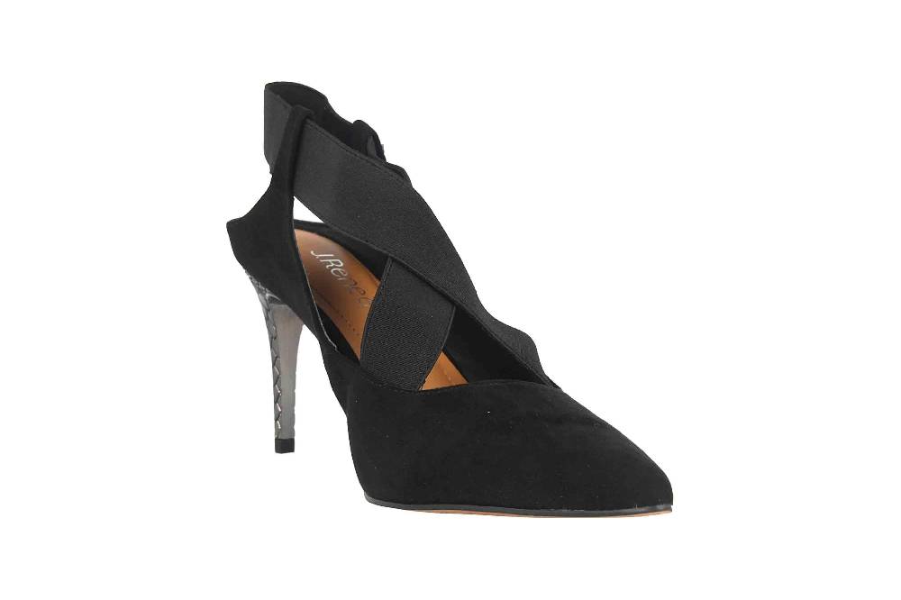 J.Reneé Pumps In Übergrößen Schwarz Eliora Black Suede Große Damenschuhe