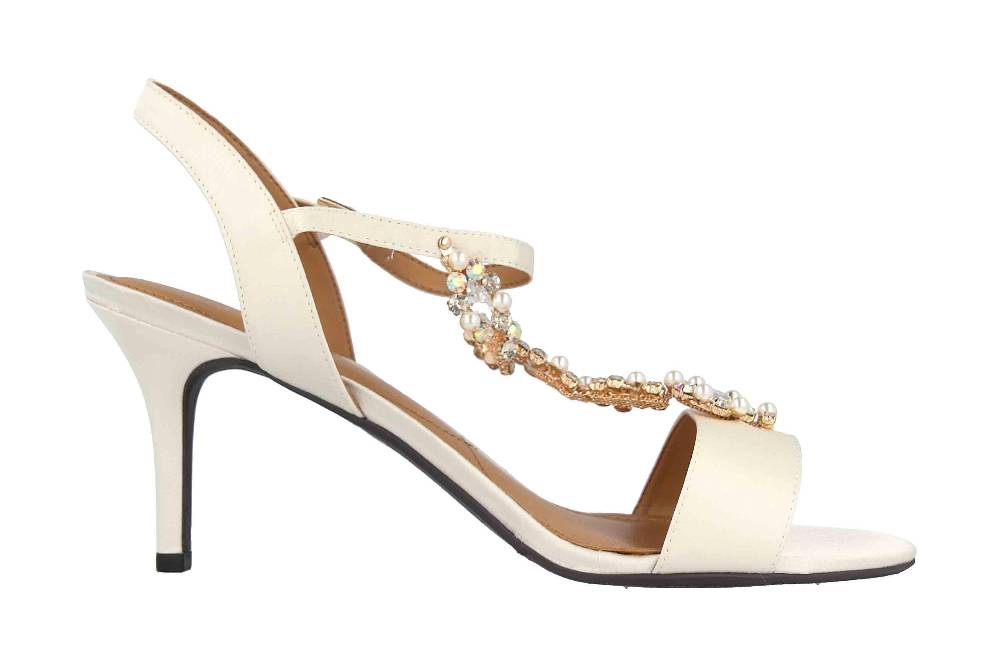 J.Reneé Sandaletten In Übergrößen Elfenbein Michalla Ivory Satin Große Damenschuhe