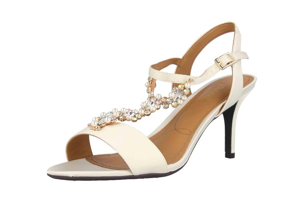J.Reneé Sandaletten In Übergrößen Elfenbein Michalla Ivory Satin Große Damenschuhe