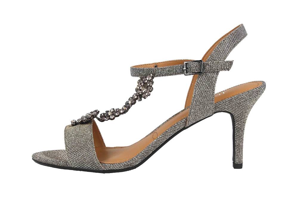 J.Reneé Sandaletten in Übergrößen Mehrfarbig Michalla Pewter Glitter große Damenschuhe