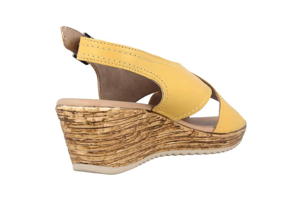 Jana Comfort Leather Sandaletten In Übergrößen Gelb 8-8-28331-34 627 Große Damenschuhe