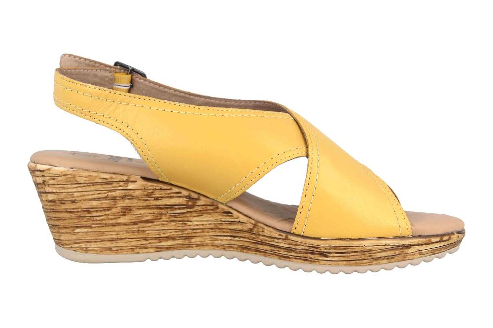 Jana Comfort Leather Sandaletten In Übergrößen Gelb 8-8-28331-34 627 Große Damenschuhe