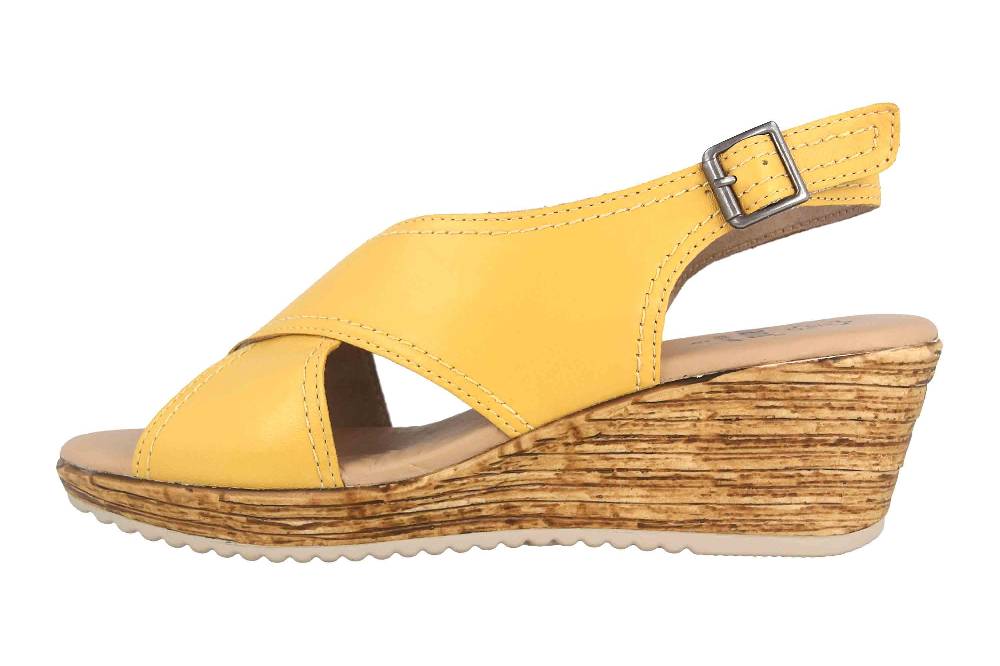 Jana Comfort Leather Sandaletten in Übergrößen Gelb 8-8-28331-34 627 große Damenschuhe