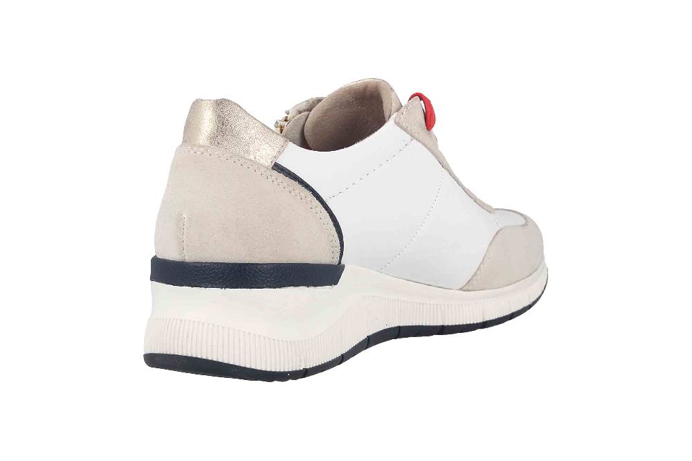 Jana Comfort Leather Sneaker In Übergrößen Weiß 8-8-23613-28 197 Große Damenschuhe