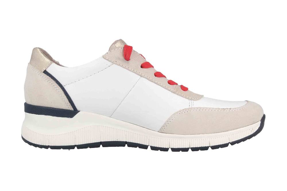 Jana Comfort Leather Sneaker In Übergrößen Weiß 8-8-23613-28 197 Große Damenschuhe