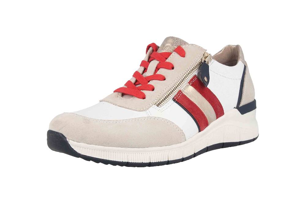 Jana Comfort Leather Sneaker In Übergrößen Weiß 8-8-23613-28 197 Große Damenschuhe