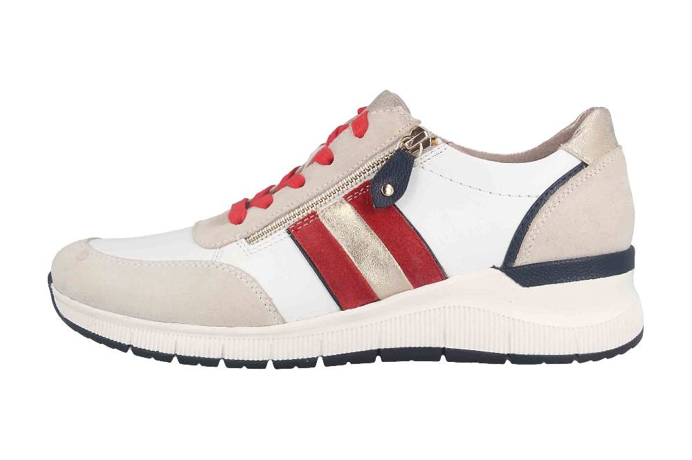 Jana Comfort Leather Sneaker in Übergrößen Weiß 8-8-23613-28 197 große Damenschuhe