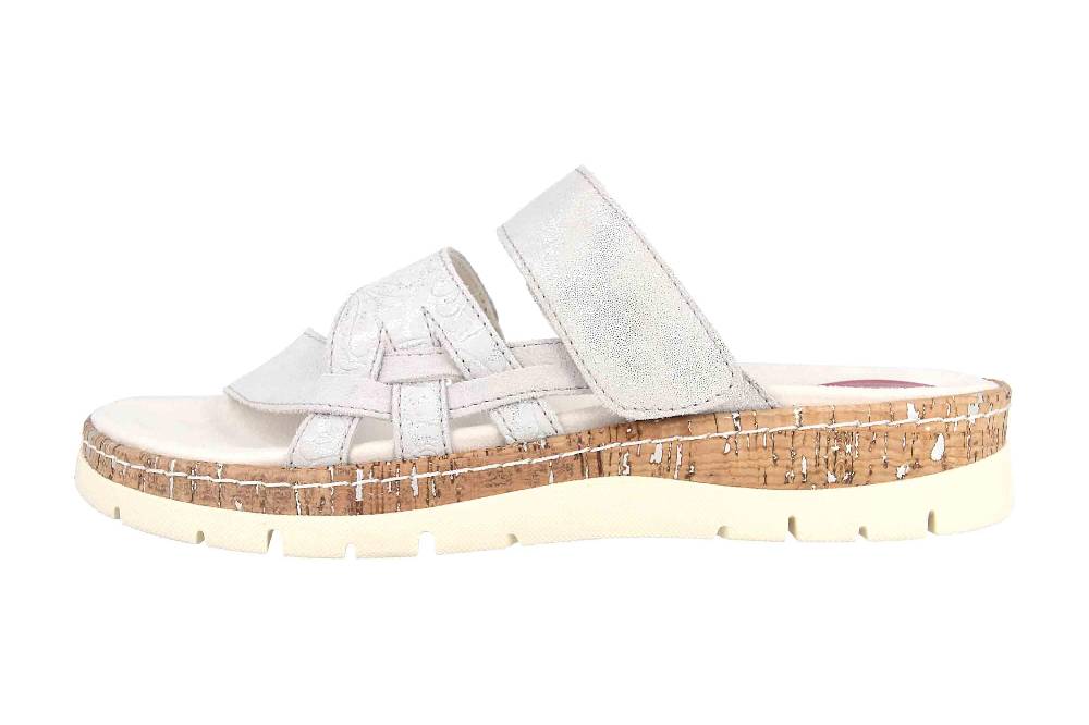 Jana Pantoletten in Übergrößen Silber 8-8-27400-24 212 große Damenschuhe