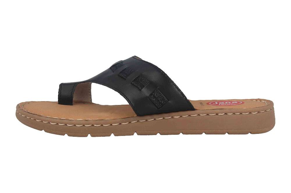 Jana Relax Zehentrenner in Übergrößen Schwarz 8-8-27108-26 001 große Damenschuhe