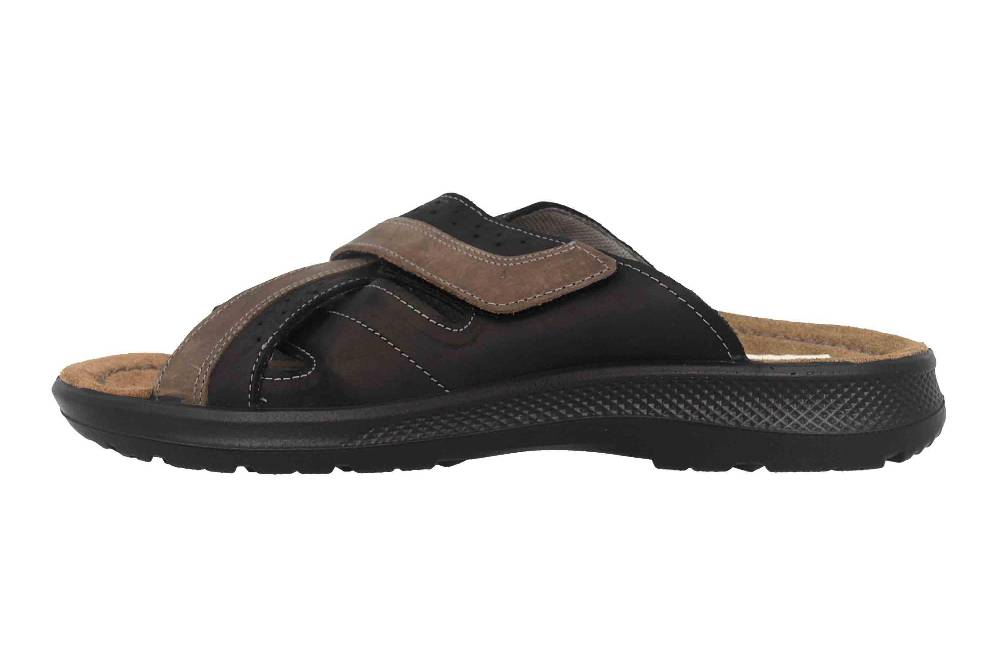 Jomos Pantoletten in Übergrößen Schwarz 506604 12 0012 große Herrenschuhe