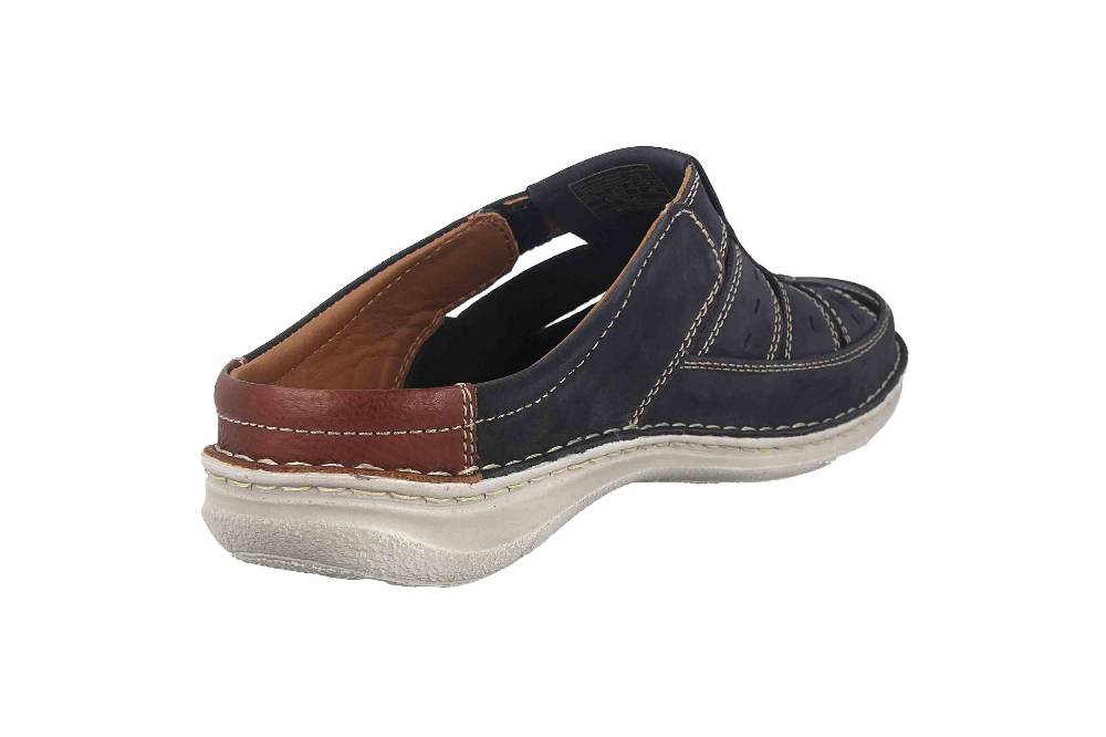 Josef Seibel Anvers 76 Pantoletten In Übergrößen Blau 43676 21 526 Große Herrenschuhe