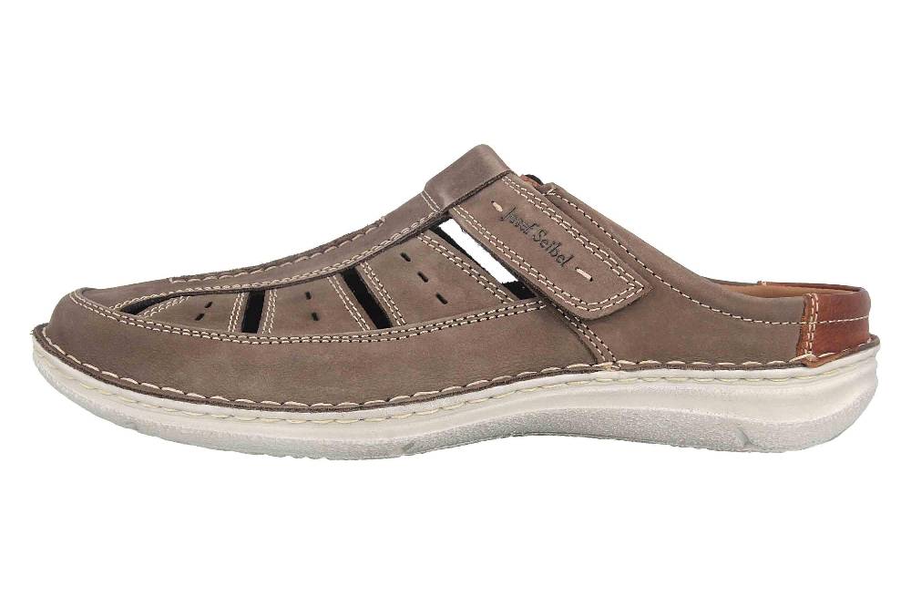  Josef Seibel Anvers 76 Pantoletten in Übergrößen Grau 43676 21 711 große Herrenschuhe