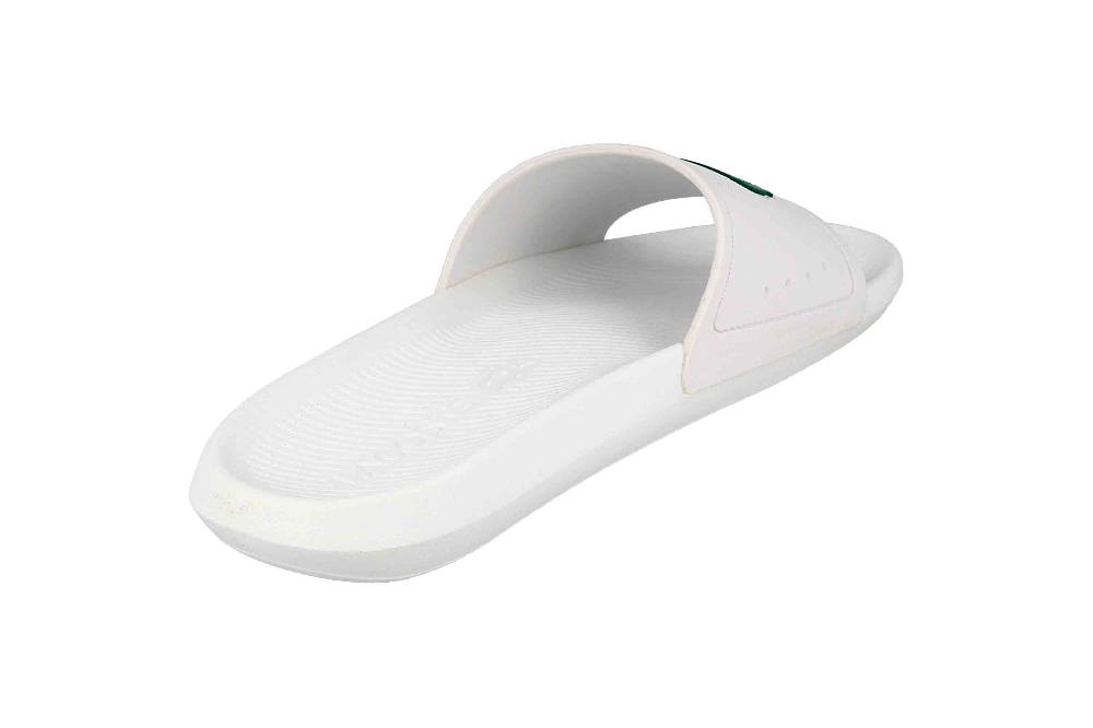 Lacoste CROCO SLIDE 119 Badesandalen In Übergrößen Weiß 37CMA0018082 Große Herrenschuhe