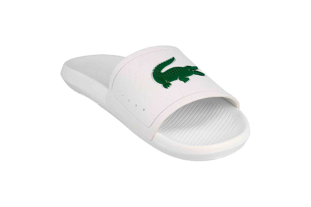 Lacoste CROCO SLIDE 119 Badesandalen In Übergrößen Weiß 37CMA0018082 Große Herrenschuhe