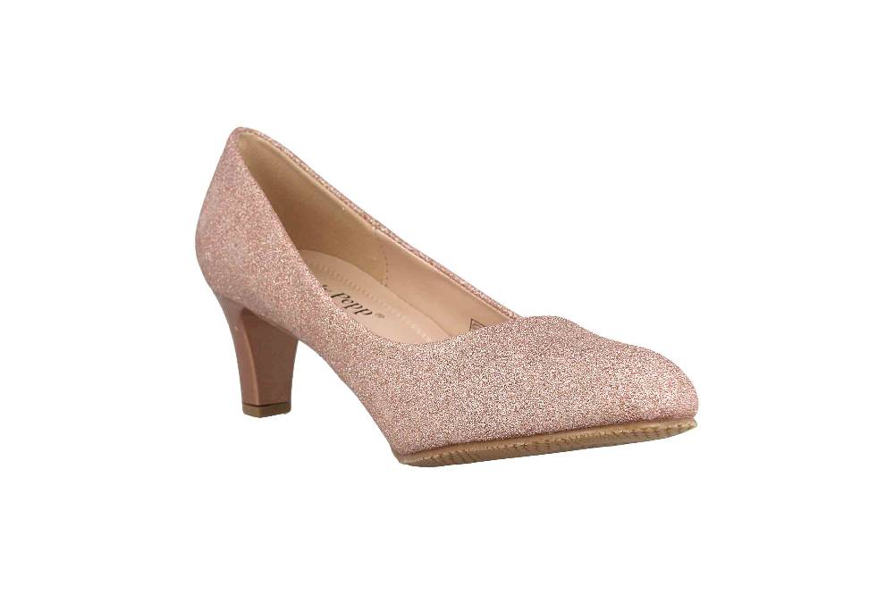 LadyPepp Pumps In Übergrößen Elfenbein 2GY0211501 Champagne Glitter Textile Große Damenschuhe