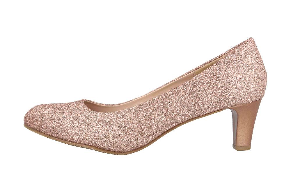 LadyPepp Pumps in Übergrößen Elfenbein 2GY0211501 Champagne Glitter Textile große Damenschuhe