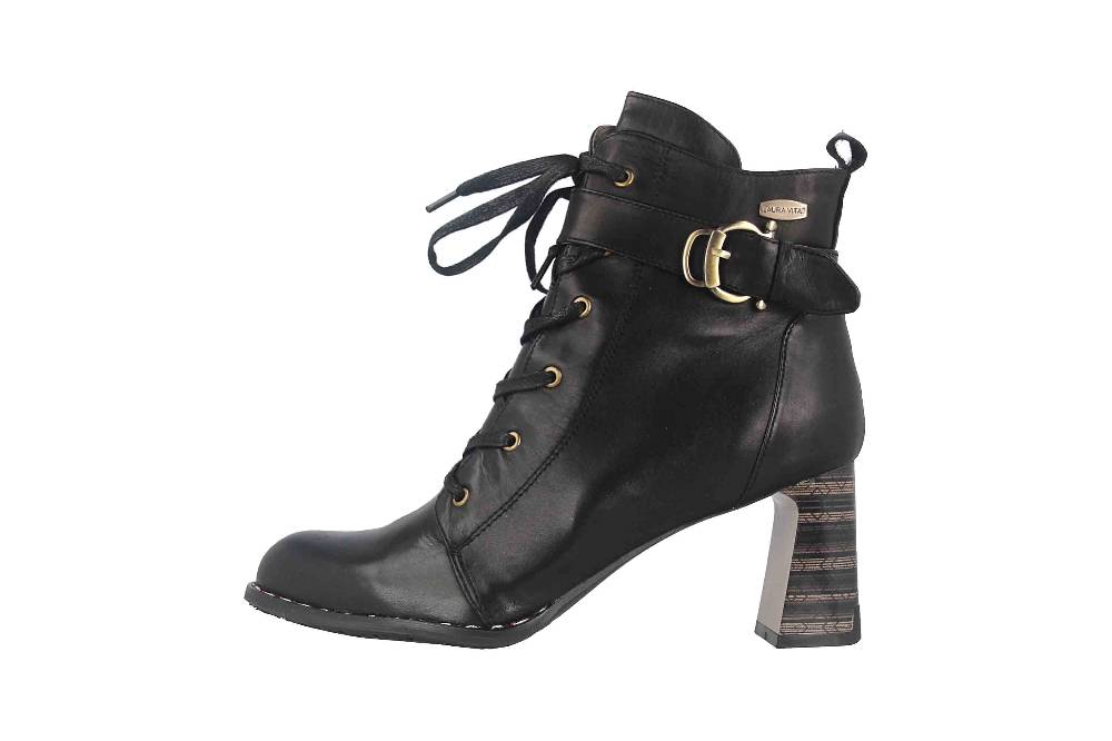 Laura Vita Boots in Übergrößen Schwarz MAELEO 03A Noir uni große Damenschuhe