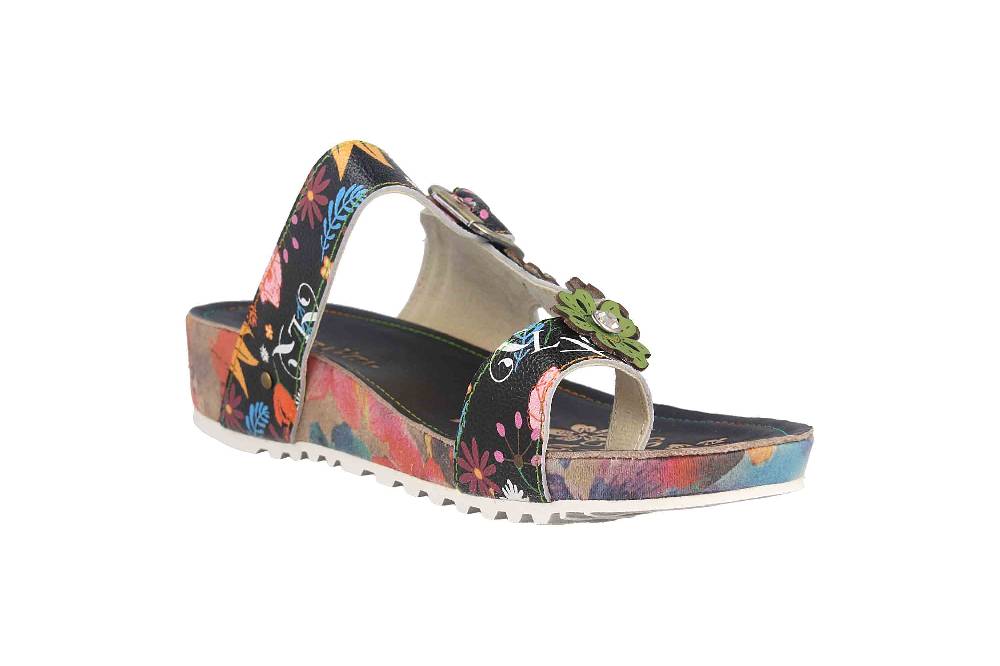 Laura Vita Pantoletten In Übergrößen Mehrfarbig BRCYANO 88 Noir Große Damenschuhe