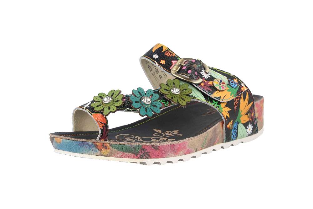 Laura Vita Pantoletten In Übergrößen Mehrfarbig BRCYANO 88 Noir Große Damenschuhe