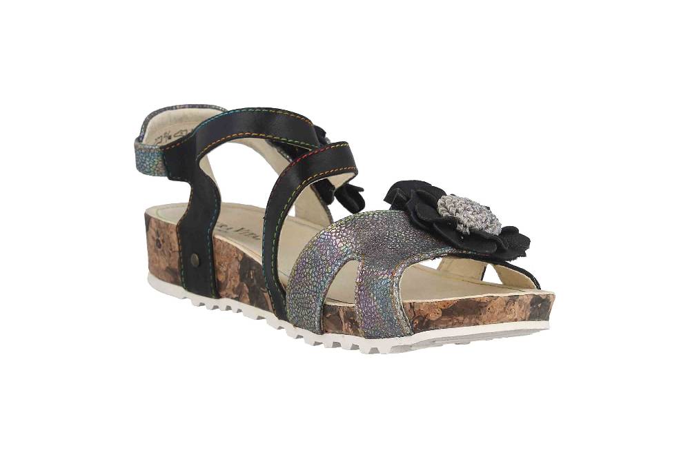 Laura Vita Sandalen In Übergrößen Mehrfarbig BRCYANO 68 Noir Große Damenschuhe