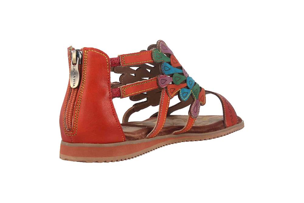 Laura Vita Sandalen In Übergrößen Mehrfarbig VACA Orange Große Damenschuhe