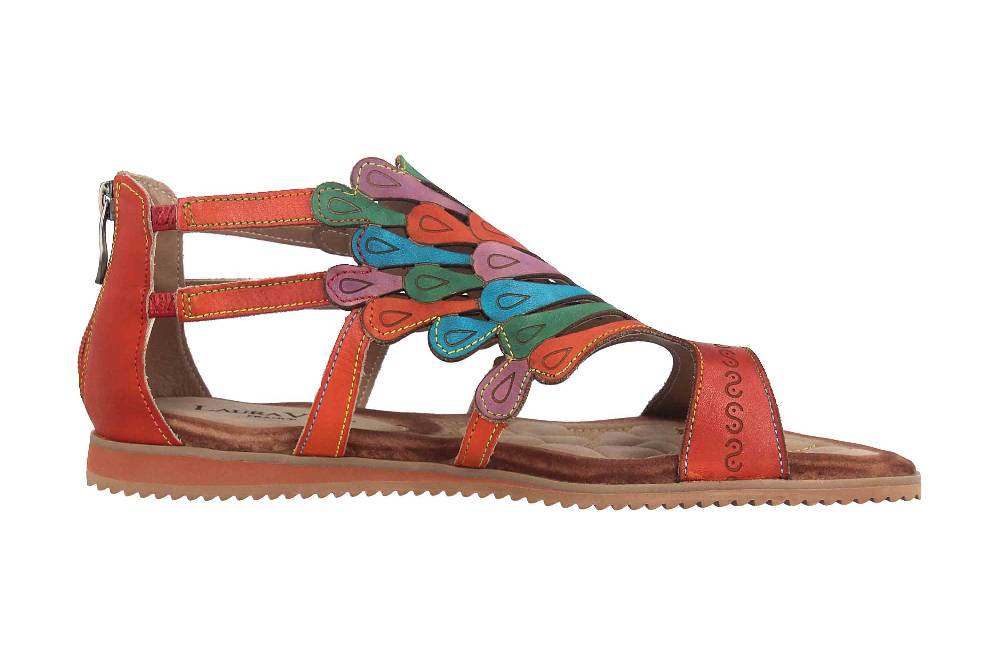 Laura Vita Sandalen In Übergrößen Mehrfarbig VACA Orange Große Damenschuhe
