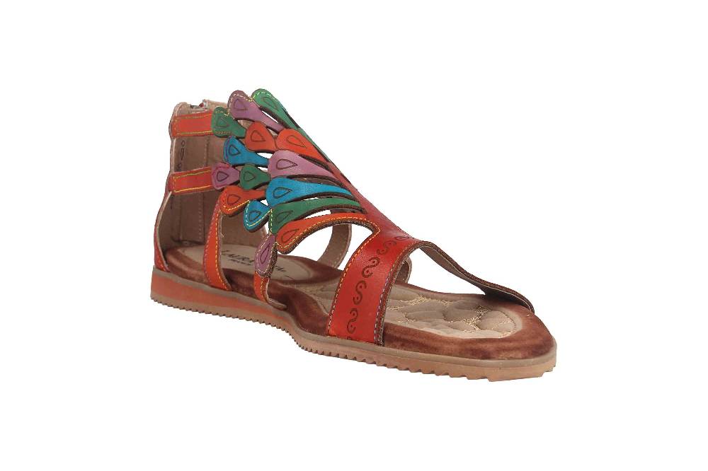 Laura Vita Sandalen In Übergrößen Mehrfarbig VACA Orange Große Damenschuhe