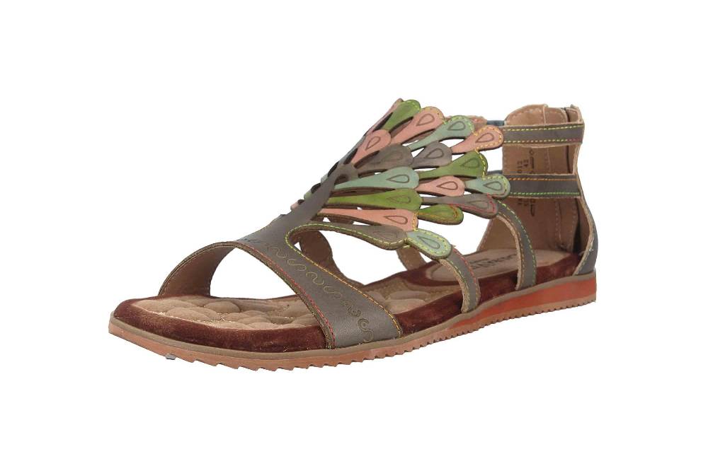 Laura Vita Sandalen In Übergrößen Mehrfarbig Vaca Gris Große Damenschuhe