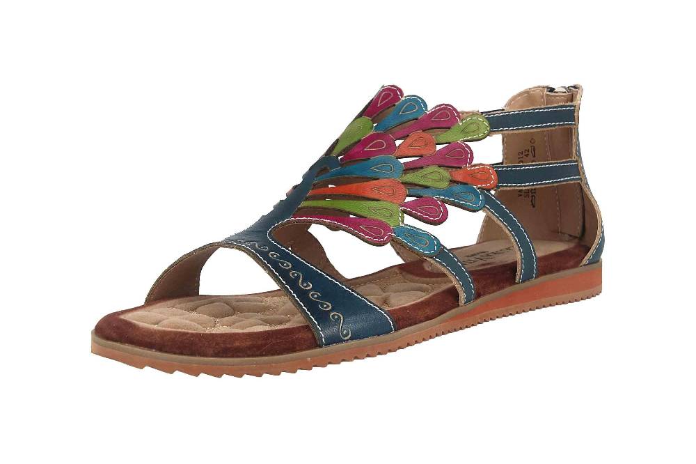 Laura Vita Sandalen In Übergrößen Mehrfarbig VACA Kaki Große Damenschuhe
