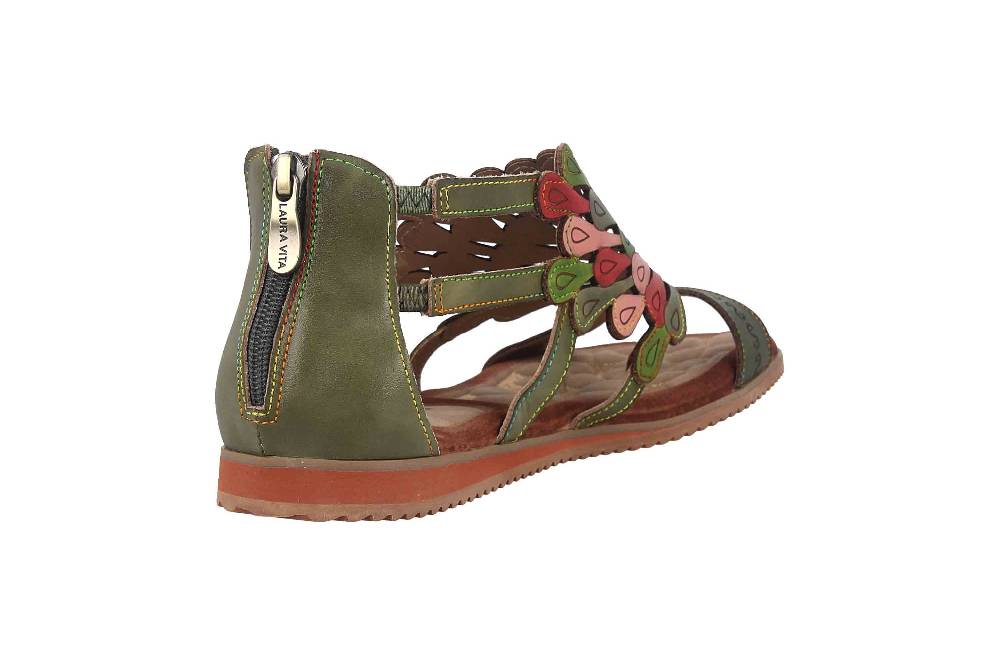 Laura Vita Sandalen In Übergrößen Mehrfarbig VACA Kaki Große Damenschuhe