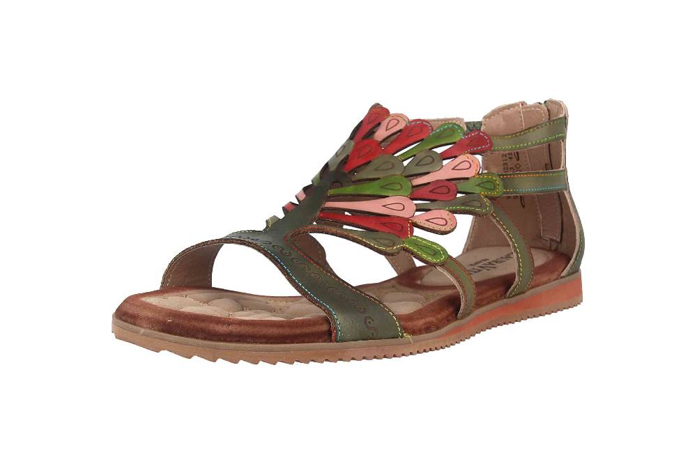 Laura Vita Sandalen In Übergrößen Mehrfarbig VACA Kaki Große Damenschuhe