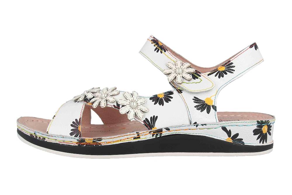 Laura Vita Sandalen in Übergrößen Weiß Brcuelo 91 Blanc große Damenschuhe