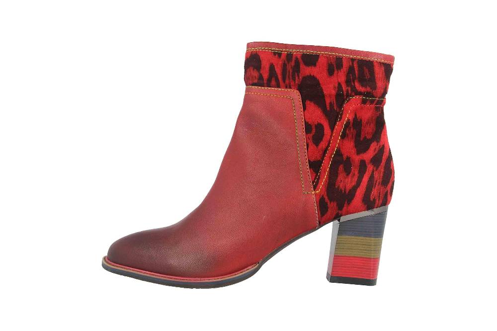 Laura Vita Stiefel in Übergrößen Rot Geceko 01 Rouge große Damenschuhe