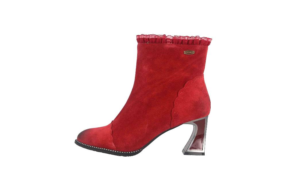 Laura Vita Stiefeletten in Übergrößen Rot JACBO 12 Grenat große Damenschuhe