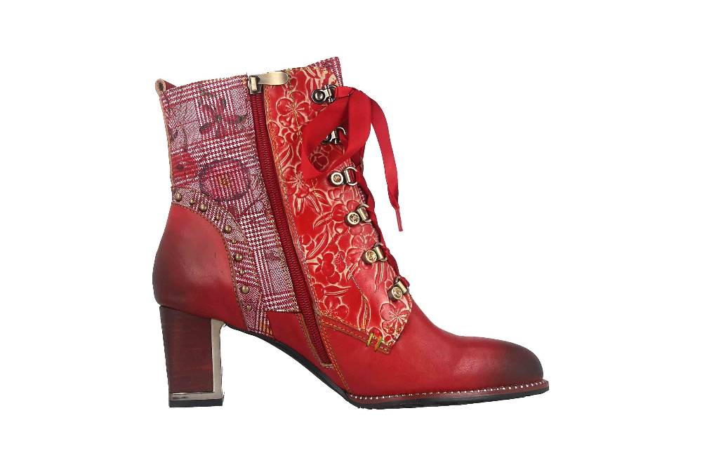 Laura Vita Stiefeletten In Übergrößen Rot KACIO 05 Rouge Große Damenschuhe