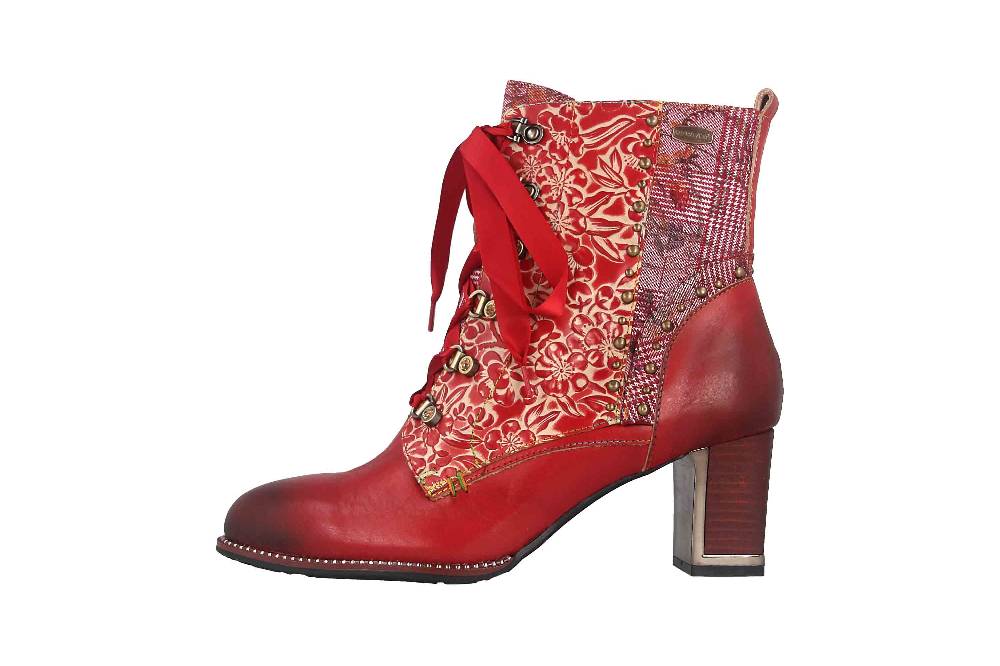 Laura Vita Stiefeletten in Übergrößen Rot KACIO 05 Rouge große Damenschuhe