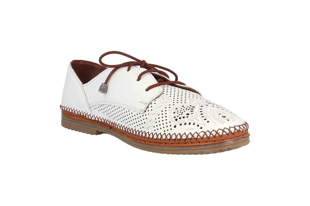 Manitu Halbschuhe In Übergrößen Weiß 850419-3 Große Damenschuhe