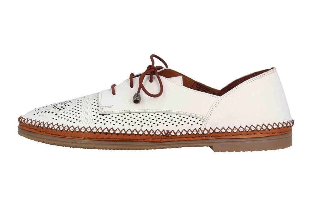 Manitu Halbschuhe in Übergrößen Weiß 850419-3 große Damenschuhe
