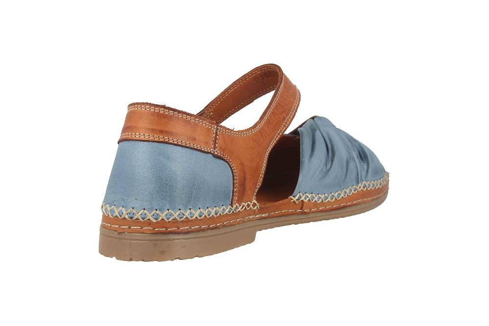 Manitu Sandalen In Übergrößen Blau 910006-51 Große Damenschuhe