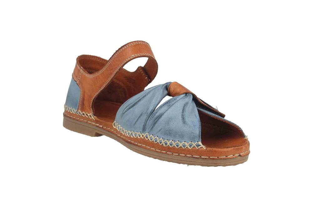 Manitu Sandalen In Übergrößen Blau 910006-51 Große Damenschuhe