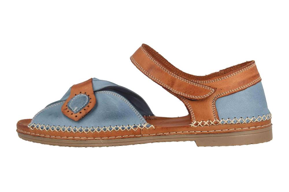 Manitu Sandalen in Übergrößen Blau 910006-51 große Damenschuhe
