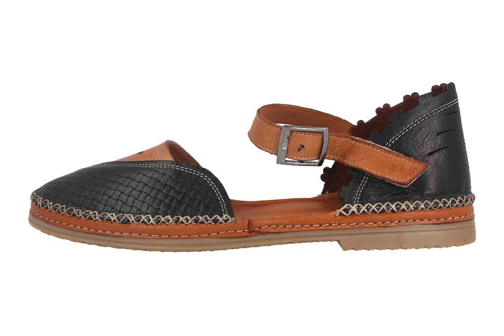 Manitu Sandalen in Übergrößen Schwarz 910000-01 große Damenschuhe