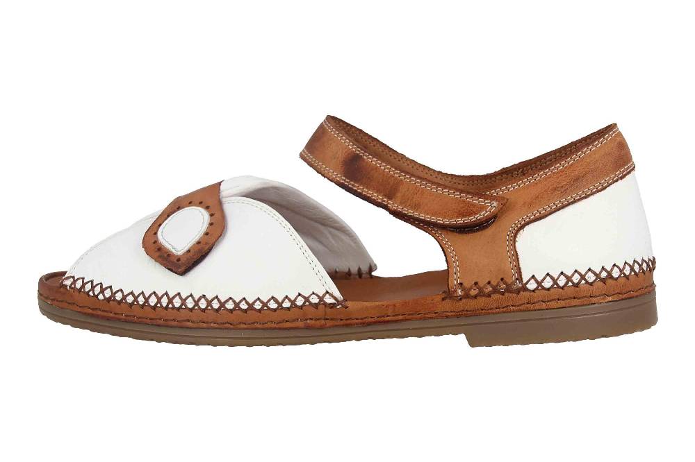 Manitu Sandalen in Übergrößen Weiß 910006-03 große Damenschuhe