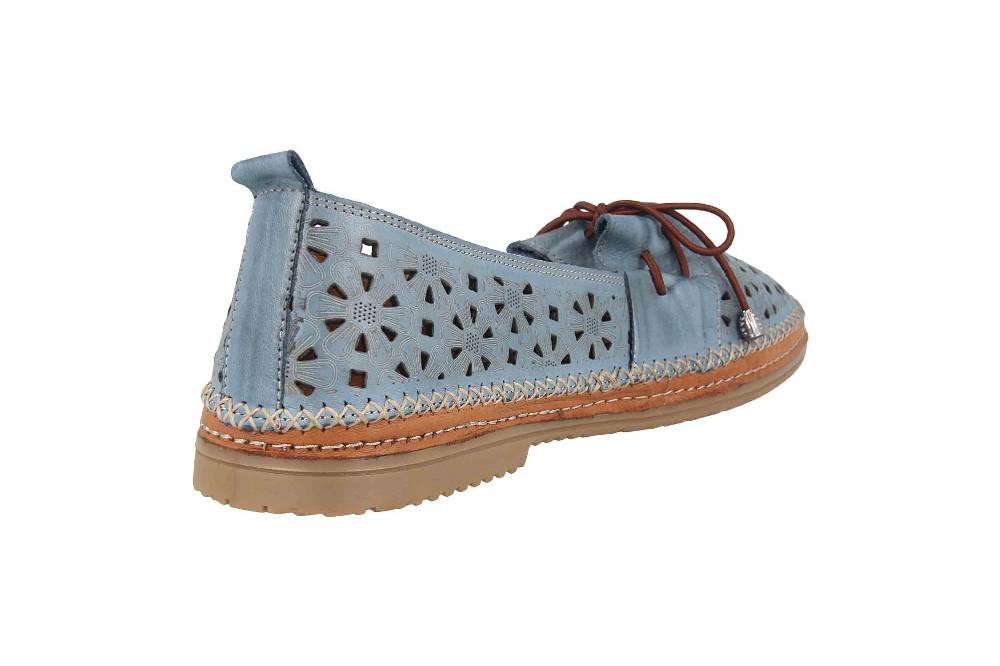 Manitu Slipper In Übergrößen Blau 840003-51 Große Damenschuhe